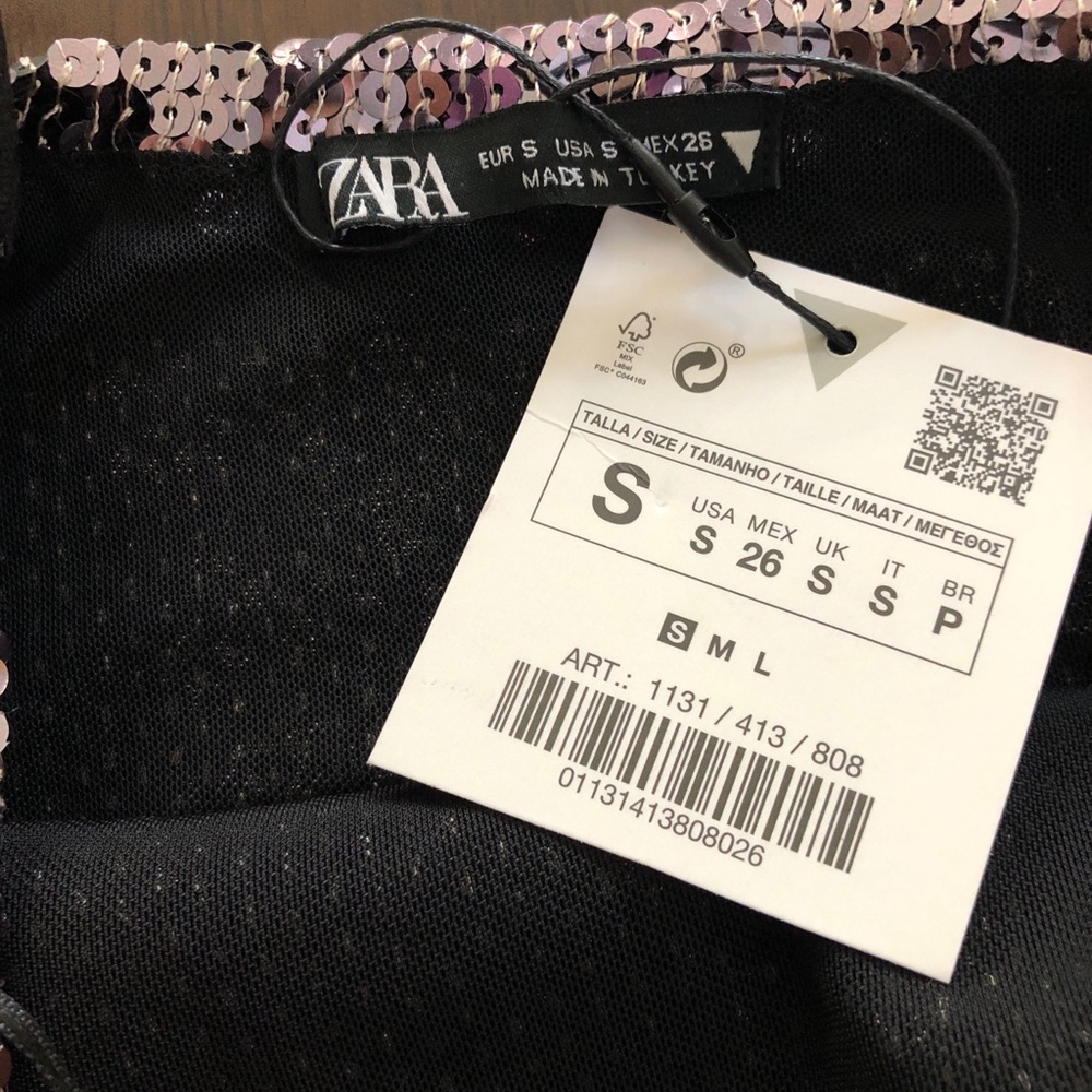 NWT ZARA Gorgeous Sequin Mini Dress - Picture 8 of 9